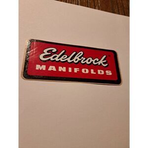 Vintage Original 60s 70s Edelbrock Manifolds Decal Sticker Rat Rod Hot Rod Car
